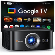HAPPRUN 1500 ANSI 4K Decoding Outdoor Projector with Official Google TV | Smart Projector with WiFi and Bluetooth, Auto Focus & Keystone, Dolby Audio, Portable Home Theater for Indoor & Outdoor Movie