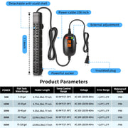HiTauing Aquarium Heater, 50W/100W/200W/300W/500W Submersible Fish Tank Heater with Over-Temperature Protection and Automatic Power-Off When Leaving Water for Saltwater and Freshwater