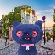 Fuggler Alley Cats 9-Inch Plush Toy (Cheezee) Grey by ZURU – Funny Ugly Monster Stuffed Animal with Human-Like Teeth, Collectible Plush for Kids, Tweens, Teens, Adults & Cat-Loving Weirdos