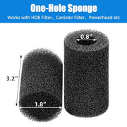 AQUANEAT 6-Pack Pre-Filter Sponge for Aquarium Shrimp Fry Fish Tank Filter 0.8” Intake, Replacement Foam Cover