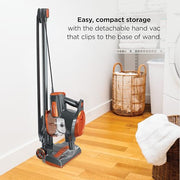 Shark Rocket Corded Stick Vacuum, Carpet & Hard Floors, Gray/Orange, HV301 | Under 9 Lbs., Handheld Conversion, Pet Hair Pickup, Swivel Steering, Low-Profile Reach, Crevice and Upholstery Tools