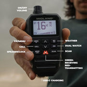 Midland MXT295 15W MicroMobile GMRS Two-Way Radio with Bluetooth Mic | Wireless Bluetooth Mic, IP67 Waterproof, 99 Channels, 8 Repeater Channels, PA and Intercom, NOAA Weather Alert