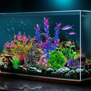 Ameliade Aquarium Artificial Plants & Rock Cave Betta Fish Tank Decor Set | Betta Goldfish Aquarium Accessories, Soft Plastic Plants & Rock Cave Decorations, Small and Large Fish Bowl Ornaments