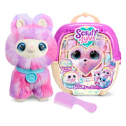 SCRUFFALUVS Tie-Dye Mystery Plush Toy, Wash to Reveal, Scruff a Luvs Pets | Includes deluxe pet carrier, comb, collar, and adoption certificate, animal plushies pretend play set, toddler toys 3+