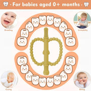 Fu Store Hollow Teether Tube Apple Shape Baby Teething Toy for Babies 0-36M | Baby Teether Toys Chew Straw Sensory Toys for Babies 0-6 0-12 Months Infant Toddlers Silicone Tubes Relief Soothing Gums Gift