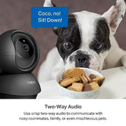 Tapo 2K Pan Tilt Security Camera for Baby Monitor, Dog Camera,C211(2-Pack) | Motion Detection, 2-Way Audio Siren, Night Vision, Cloud &SD Card Storage, Works with Alexa & Google Home, Black