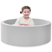 SHJADE Foam Ball Pit, 35.4"x 11.8" Ball Pits for Toddlers-Grey | Soft Memory Sponge Round Playpen Ball Pool for Kids, Ideal Gift for Babies, Indoor and Outdoor Game, Balls not Included