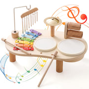 Wooden Drum Set for Toddlers 1-3, Montessori Musical Toy for Kids | First Birthday Gift for Boys & Girls, Encourages Engagement & Open-Ended Play, Screen-Free Fun