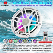 H YANKA HMS-65 6.5 Inch Marine Speakers, Waterproof, 750W, 7Color LED, Pair | 2‑Way marine‑grade coaxial speaker, IP67, salt‑UV resistant for durable long‑lasting use, for boats, utv, atv.