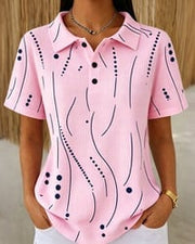 polo-collar-line-button-blouse