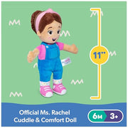 Ms. Rachel Cuddle & Comfort Doll, 11-Inch Soft Plush First Baby Doll | Super-Soft Friend for Hugs & Snuggles, Encourages Pretend Play, Baby Toys for Girls & Boys Ages 6 Months to 3+
