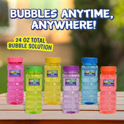 Sunny Days Maxx Bubbles 6 Pack - 4 oz Bottles, 6-Hole Wands - Ages 3+ | Plastic Construction, Easy Grip Design, Purified Micro-Filtered Water, Phthalate Free, Party Favors For Kids, 36 Months+