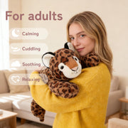 Niuniu Daddy Weighted Stuffed Animal, 20 in 3.3 lbs, Leopard Calming Plush | Heavy sensory lap pad, lying body pillow for sleeping, machine wash, huggable plushies, soothing gift for kids and adults