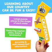 United States Puzzles for Kids Ages 6-8 & 4-6 - 70pc USA Map Kids Puzzles | 50 US States Floor Puzzles Boys Toys Age 4-6 - Educational US Geography Learning Toys Activity - Boys Gifts & Gifts for Girls