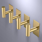 VAEHOLD Wall Towel Hooks, Heavy Duty Sticky Holder Waterproof Towel Hooks for Hanging Coat, Clothes, Closet Hook Wall Mount for Kitchen (Gold, 2 Pack)