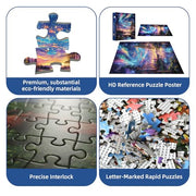 Starry Aurora Lake Puzzles for Adults 1000 Pieces,Interlocking No Dust | Challenging Jigsaw Puzzles,Thick Pieces with Matte Finish,Relaxing Night Sky Wall Art Decor,Stress Relief Gifts for Mom Dad