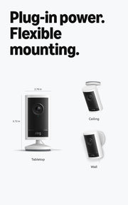 Ring Outdoor Cam 4K Pro (newest model), Plug-In, Retinal 4K with wide-angle video, 10x Enhanced Zoom, and Night Vision, White