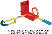Hot Wheels Track Builder Unlimited Fuel Can Stunt Box Playset & Car | Portable Track Set in a Container that Looks like a Gas Can, 14 Component Parts & 1:64 Scale Toy Vehicle​​