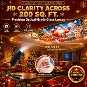 2027 New Plug and Play Hd Christmas Projector Indoor, 360°Adjustable Christmas Scene Projector Indoor, Holiday Projector for Bedroom, Gaming Room (10 Projection Films)