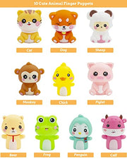 AQKILO Animal Finger Puppets, Funny Toys for Stories and Gifts, 10 Pieces | Weird Stuff Gifts With Funny Animals, Silly Stories, Pretend Play, Party Fun, and Creative Surprises