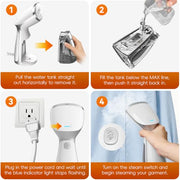 OGHom Portable Travel Handheld Steamer for Clothes, Garment Wrinkle Remover | White, 1000W Strong Penetrating Fabric Steamer, 150ML Water Tank, for Home, Office, Travel (ONLY FOR 120V)