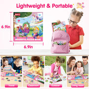 SYNARRY Unicorn Mermaid Princess Magnetic Puzzles for Child 3-5, Travel Toy | 20-Piece Magnetic Travel Puzzle for Child Ages 4-6, Car Airplane Road Trip Activities, Quiet Time Toys, Girls Birthday Gifts