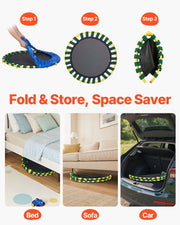 VEVOR 36"/55"/60" Trampoline for Kids with Enclosure Net & Safety Pad Adjustable Gymnastics Bar & Toys with ASTM CPC Certified Indoor/Outdoor Trampoline for Kids Age 3-12 + Birthday Gift