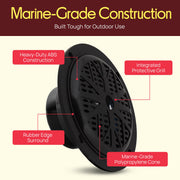 Pyle 4 Inch Dual Marine Speakers - Waterproof and Weather Resistant Outdoor Audio Stereo Sound System with Polypropylene Cone, Cloth Surround and Low Profile Design - 1 Pair - PLMR41B (Black)