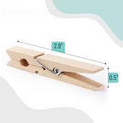 Mr. Pen- Large Wooden Clothes Pins, 2.9 Inch, 50 Pack | Natural Wood Clips for Crafts, Classroom Projects, Hanging Photos, Chip Bags, Decoration, Rust Resistant Spring