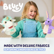 Bluey Unicorse & Bob Bilby Hand Puppet Plush Toys, 8-9”, 2-Pack | Soft deluxe fabric, embroidered details, perfect for toddler hands, imaginative play, Bluey toddler toys, Amazon exclusive
