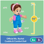 Ms. Rachel Cuddle & Comfort Doll, 11-Inch Soft Plush First Baby Doll | Super-Soft Friend for Hugs & Snuggles, Encourages Pretend Play, Baby Toys for Girls & Boys Ages 6 Months to 3+