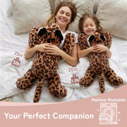 Niuniu Daddy Weighted Stuffed Animal, 20 in 3.3 lbs, Leopard Calming Plush | Heavy sensory lap pad, lying body pillow for sleeping, machine wash, huggable plushies, soothing gift for kids and adults