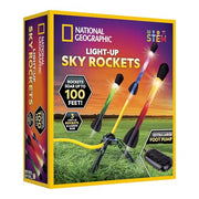 National Geographic LED Air Rocket Launcher Toy for Kids Ages 8-12 | Launches Up to 100 Feet, Air Powered, Foam-Tipped Rockets, Outdoor STEM Toy, Light-Up Rocket, Birthday Gift