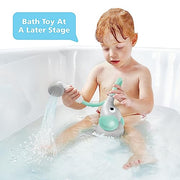 Yookidoo Baby Bath Shower Head - Elephant Water Pump and Trunk Spout Sprayer - One Handed Flow Control for Newborn Babies in Tub Or Sink (Turquoise)