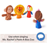 Ms. Rachel Zoo Friends Finger Puppets, 4-Pack with Lion, Monkey & Parrot | Four Soft Plush Animal Finger Puppets, Inspires Creative Storytelling, Baby Toys For Girls And Boys Ages 3+ Months