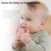 3 Pack Ring Teether Baby Infant Toys, Baby Essentials, Silicone Teething Ring Toys for Babies 0-6 Months, Seposeve Toddler Teethers 6-12 Months 12-24 Months, Infant Teething Relief, Purple Pink White