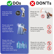 OGHom Portable Travel Handheld Steamer for Clothes, Garment Wrinkle Remover | White, 1000W Strong Penetrating Fabric Steamer, 150ML Water Tank, for Home, Office, Travel (ONLY FOR 120V)