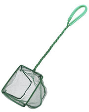 Pawfly Aquarium Fish Net with Braided Metal Handle Square Net with Soft Fine Mesh Sludge Food Residue Wastes Skimming Cleaning Net for Fish Tanks Small Koi Ponds and Pools