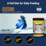 TetraMin Tropical Flakes Fish Food, 7.06 oz | Complete Daily Diet For Top-And-Mid Feeding Tropical Fish, Protein For Growth & Prebiotics for Digestion, Clear Water Formula