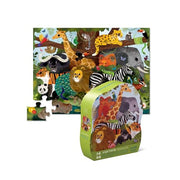 Crocodile Creek 36-Piece Jigsaw Floor Puzzle - Fun Floor Puzzles for Kids Ages 3-5 - Heavy-Duty Shaped Box for Storage - Jungle Friends - 24" W x 18" H Finished
