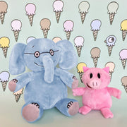 YOTTOY Mo Willems Collection | Pair of Elephant & Piggie Soft Stuffed Animal Plush Toys – 7” & 5” Sitting