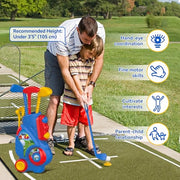 Liberry Toddler Golf Clubs Set Toy for 1 2 3 4 Years Old Boys Girls, Blue | Upgraded Kids Golf Cart, Shoulder Strap Design, Indoor and Outdoor Sports Game, Birthday Gifts for Baby