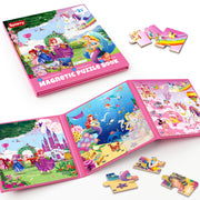 SYNARRY Unicorn Mermaid Princess Magnetic Puzzles for Child 3-5, Travel Toy | 20-Piece Magnetic Travel Puzzle for Child Ages 4-6, Car Airplane Road Trip Activities, Quiet Time Toys, Girls Birthday Gifts