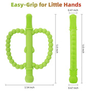 Fu Store Hollow Teether Tube Apple Shape Baby Teething Toy for Babies 0-36M | Baby Teether Toys Chew Straw Sensory Toys for Babies 0-6 0-12 Months Infant Toddlers Silicone Tubes Relief Soothing Gums Gift