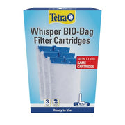 Tetra Whisper Bio-Bag Large Filter Cartridges for Aquariums, 3 Count | Ready to Use, Fits Tetra Whisper Fish Tank Filter 10-30 Gal, 20-40 Gal, PF-20, 30, 40, 60, IQ 20, 30, 45, 60, Replace Monthly