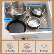 GORILLA GRIP powerGRIP Drawer Shelf and Cabinet Liner, 12"x10', Beige | Thick Strong Hold, Non-Adhesive, Protect Kitchen Cabinets and Cupboard, Bathroom Drawers, Easy Install Mat