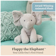 GUND Baby Flappy Elephant 12-Inch Interactive Animated Musical Baby Toy | Talking Elephant with Movements, Musical Toy Teaches Cause-and-Effect and Sings, Promotes Self-Soothing and Tactile Play