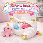 KMUYSL Mommy Plush Toys with 4 Babies, Stuffed Animal for Kids, Unicorn | Unicorn Plush with 1 Mommy and 4 Baby Unicorns. Stuffed Animal, Cuddling, Birthday Gifts for Girls