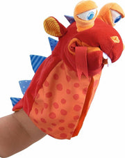 HABA Glove Puppet Eat it Up Dragon - Hand Puppet that Eats Small Objects, Perfect Toddler Toys for Ages 18 Months+, Sensory Hand Puppets, Preschool Toys