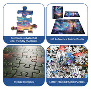 Starry Aurora Lake Puzzles for Adults 1000 Pieces,Interlocking No Dust | Challenging Jigsaw Puzzles,Thick Pieces with Matte Finish,Relaxing Night Sky Wall Art Decor,Stress Relief Gifts for Mom Dad